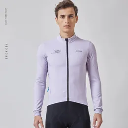 Spexcel Classic Winter Thermal Fleece Cycling Jerseys ESTファブリックとジッパーポケットサイクリングトップウェアメン240325