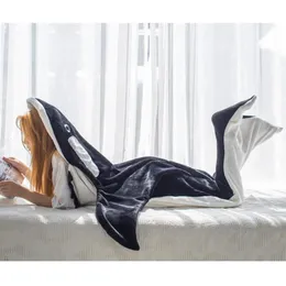 Cartoon Killer Whale Schlafsack Pyjamas Büro Nickerchen Whale Decke Cosplay Whale Weiche Stoff Schal Decke Für Kind Erwachsene 240327