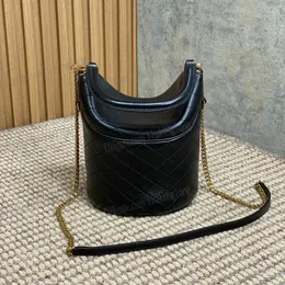 Gaby Bucket Bag Lambskin Luxus Designer -Tasche Schulter -Crossbody -Taschen Handtasche Frauen 10A Echte Lederklappe Frauen Top Griff Crossbody Black Goldketten