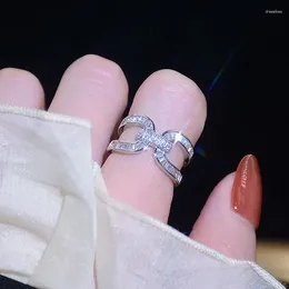 Küme halkaları moda çapraz parmak yüzüğü takılar zarif zirkon geometrik zarif kadınların açılışı ayarlanabilir günlük iş