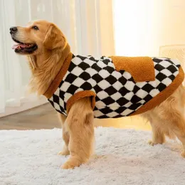 Vestuário para cães aconchegante prático lavável roupas wearable macio quente padrão verificado elegante duas pernas para confortável pequeno