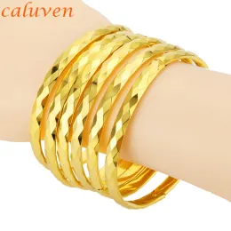 Armband ny design 6mm dubai armband för kvinnor eruropeiska mellanöstern armband guld färg afrikansk bröllop etiopiska smycken brud gåva