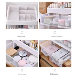 Новый 2024 макияж корпус украшения для контейнера для коробки для макияжа ящики пластиковая косметическая коробка для хранения макияжа организаторы макияжа
