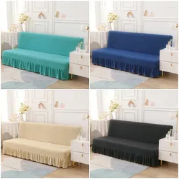Sandalye kapaklar düz renkli spandeks kanepe yatak kapağı kol dayama katlanır kanepeler etek elastik kanepe slipcover oturma odası ev dekor
