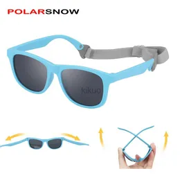 Occhiali da sole Occhiali da sole per bambini polarizzati con cinturino per ragazze Ragazzi TPEE montatura flessibile UV400 Occhiali da sole per neonati bambini 0-2 e 2-8 240401