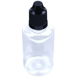 Bottiglie di stoccaggio 10 pezzi 50 ml contagocce vuoto tappo punta ago liquido PET nero