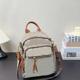 Mochila masculina em camadas para recreação ao ar livre Mochilas clássicas impressas Designer de alta capacidade Bolsa de campus Bolsas de ombro casuais Bolsas femininas cinza Pacotes turísticos Mochila escolar