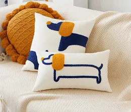 Cartoon Sausage Dog Embroidered Cushion Cover Pillow Cover for Sofa Bedroom For Kids Child Gift Cosplay 240327