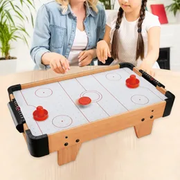 Jogo de batalha de mesa de hóquei de ar, campo de jogo com controles deslizantes e discos, interativo para pais e filhos, crianças pequenas 240328