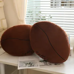 Plush Coffee Bean Cushion Lovely Lifelike Throw Pillow Home Sofa Decoration Bedroom Ornaments