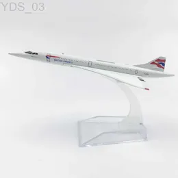 Модель самолета 16CM 1 400 Модель литья под давлением Самолет из сплава Air Concorde Airways Britain Авиакомпания Дисплей Коллекция игрушек Модель с подставкой YQ240401