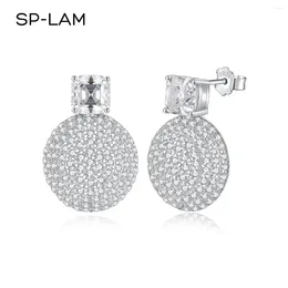 Studörhängen SP-LAM 2CT per par Asscher Sur Big Tiny CZ Paled 925 Sterling Silver Fine Jewellery for Women Jubileums Present