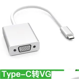 Компьютерные кабели Разъемы Адаптер Type-C к Vga Usb 3.1 Мужской Женский Usb-C Для ПК Ноутбук Прямая поставка Компьютерные сетевые аксессуары Otkzq