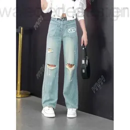 Jeans femininos designer luxo novo nicho bolso impressão jeans desgastados calças de perna reta com tendência de menina picante vestindo VB6Y UDNE