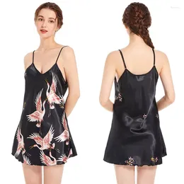 Mulheres sleepwear mulheres noite vestido casa roupas verão sem mangas cetim senhoras v pescoço pijamas sexy lingeries senhora nightdress camisola