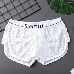 Underpants Comfortable Ice Silk Boxer Briefs Underwear Shorts Trunks For Men In White Grey Black Green Blue Dark With Pouch