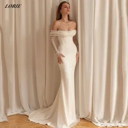 LORIE Off Shoulder Glitter Elegant Mermaid Wedding Dresses Strapless Long Shiny Sleeves Bodycon Bohemia Bridal Gowns Plus Size 240329