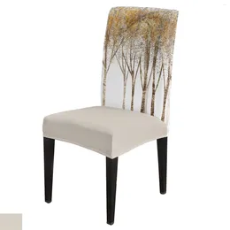 Stol täcker abstrakt konstskogsskydd för kökstol mat stretch slipcovers bankett el hem