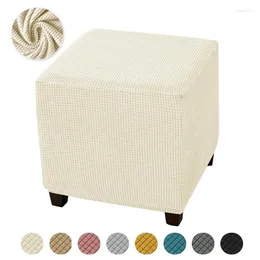 Cadeira cobre polar velo otomano fezes elástico engrossar quadrado footrest slipcovers protetor de sala de estar à prova de poeira