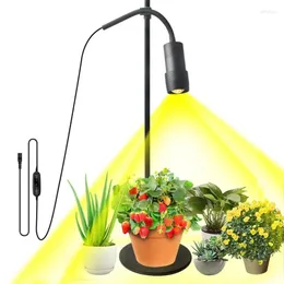 Luci progressive LED per piante da interno Luce per piante con timer Lampada a potenza crescente da 3/6/12 ore Facile da usare