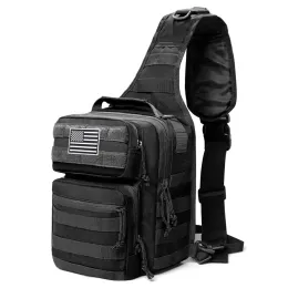 Taschen 600D Militärischer taktischer Einzelschulterrucksack Armee Molle Assault Sling Bag Kleiner EDC One Strap Daypack Militärische taktische Taschen