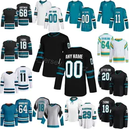 Hockey 24/25 Alternate 64 Mikael Granlund Jersey Man Kobiet młodzież 20 Fabian Zetterlund 68 Mike Hoffman 72 William Eklund 11 Luke Kunin 18 Filip Zadina 29 Blackwood