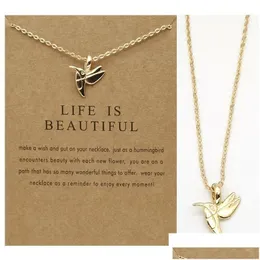 펜던트 목걸이 Collier Court A Pendentif en Os de Serpent 또는 Avec Clavice Alliage Doiseau Drop Delivery Otgjo