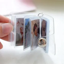 Álbum de fotos com 16 bolsos para mini adesivo fotográfico porta-cartão colorido gelatinoso porta-chaves portátil de 2 polegadas 2 polegadas