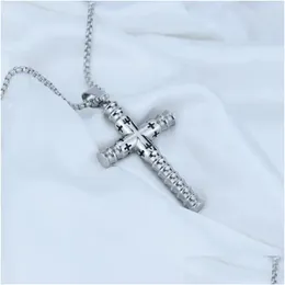 Hänghalsband 1st hip-hop cross halsband zinklegering punk design klassisk svart kedja choker män kvinnor smycken släpp leverans pendan dhdfu