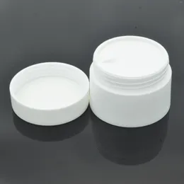 Bottiglie di stoccaggio 70 Pz/pacco 30g di Plastica Bianca Rotonda Vuota Trucco Vaso Vaso Da Viaggio Crema Per Il Viso Lozione Contenitore Cosmetico Riutilizzabile