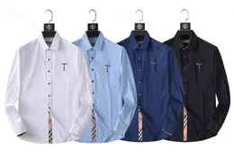 5a herrskjortor Brev B Horse broderiblus långärmad skjortor Solid Color Slim Fit Casual Business Clothing Shirt Flera färg 24SS Spring Summer Top Tee 02