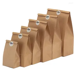 Confezione regalo 10/20/50 pezzi sacchetto di carta Kraft per pane biscotti di Amburgo sacchetti per imballaggio alimentare pellicola resistente all'olio monouso cottura da asporto