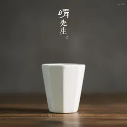 Canecas Mr. Qing Baling Handmade Zhiye Cup Pequena Porcelana Branca Cerâmica Chá Elegante Zen Set