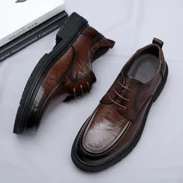 Sapatos casuais outono masculino couro genuíno solas macias resistente ao desgaste grosso negócios formal entrega gratuita