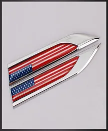 2PCS American Flag Motors Blade Decal Landmark 3Dロゴエンブレムバッジカーメタル​​ステッカー4200816