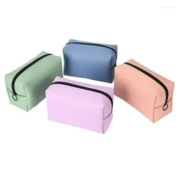 Cosmetic Bags Women Bag Waterproof PU Candy Colors Ladies Makeup Travel Portable Toiletry Storage Organizer Box Wash Pouch