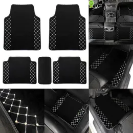 2024 Fashion Pearl Diamond Rhombus Trim Car Floor Mats Ice Silk Mesh Fabric Universal Waterproof Auto Foot Pads Anti Slip Car Carpets