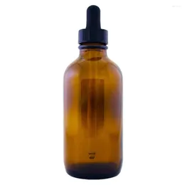 Bottiglie di stoccaggio 1 pezzo 4 once di vetro ambrato con contagocce Contenitore vuoto da 120 ml Bottiglia riutilizzabile Prodotti chimici da laboratorio