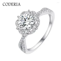 حلقات الكتلة الحقيقية moissanite d color 1 ct Silver S925 Ring Fashion مجوهرات فاخرة gra gemstone عيد ميلاد الماس الهدية المخصصة بالجملة