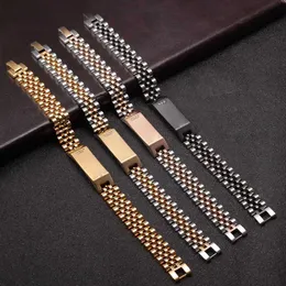 Chain New Crown Charm Link Armband för män Rostfritt stål smycken Luxury Soft Wedding Party Armband Gift Q240401