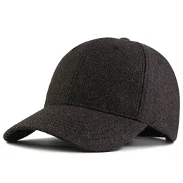 Winter High Quality Wool Big Size Baseball Cap Dad Outdoors Felt Stried Hat Male Warm Sport Caps 5660cm 6168cm 240311