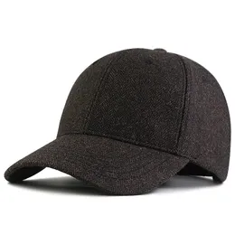 Winter Hohe Qualität Wolle Große Größe Baseball Kappe Papa Im Freien Filz Stried Hut Männlich Warme Sport Caps 5660 cm 6168 cm 240311