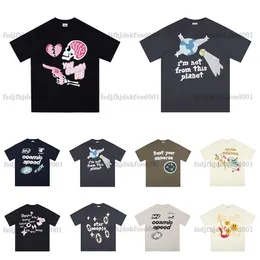 壊れたプラネットメンズTシャツデザイナーTシャツ印刷ビューティータイド夏メンズレディースルーズTシャツショートスリーブハイストリートカジュアルクルーネックTシャツメンティーS-XL