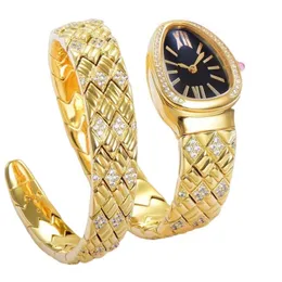 Designer Watch 316 Rostfritt stål Material Diamond Ring Mouth Watch for Diamond Watch Wating Women The Strap är inställd med diamanter Snake Shaped Watch Free Transport