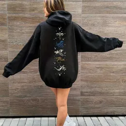 Hoodies للنساء من النوع الثقيل الجناح الرابع للطباعة المطبوعة هوديي غير رسمي Basgiath War Colled