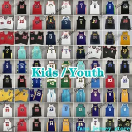 Maglie da basket per bambini giovanili 3 Allen Rose Iverson Pippen Rodman 23 Michael Chamberlain James Rodman Johnson 0 Jayson Tatum Pierce Russell Duncan Garnett Hardaway