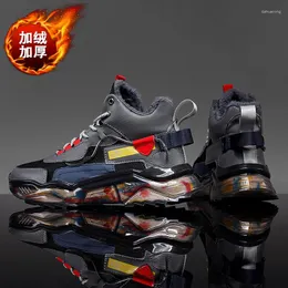 Casual Shoes Male Sneakers Plus Velvet Thicken Chunky Sneaker Men Winter Warm Cold Protection Snow Boots Vulcanization Shoe