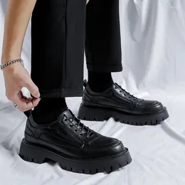 Casual Shoes Mens Fashion Banket Prom Dress Platform Black Tide Lace-Up Oxfords Shoe Gentleman Soft Leather Sneakers Comfort Footwear