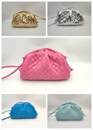 Designer Mini Clutch Premium Sheep Leather Intrecciato Woven Cloud Fashio Gril Full Range of Colors Three Sizes Pouch Party Bag Bvv