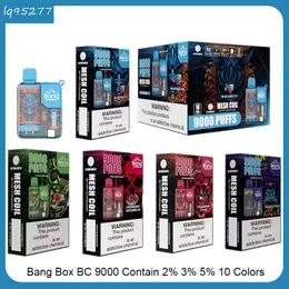 Otantik Orijinal Bang Box 9000 Tek Kullanımlık E-Sigara Kalem Lezzetleri 16ml Bobin Vaper Tek Kullanımlık E-Cigarette 2%3%5%Puflar